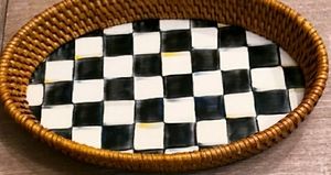 Mackenzie Childs Rattan Enamel Tray
